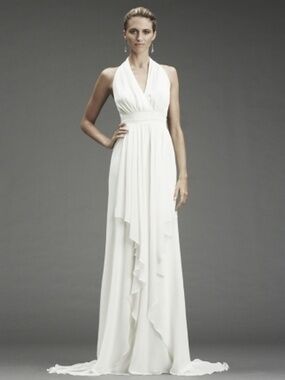 NICOLE MILLER GRECIAN INSPIRED HALTER BRIDAL WEDDING GOWN DRESS $1100 FA0028